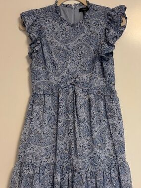 Aqua bandanna, print dress